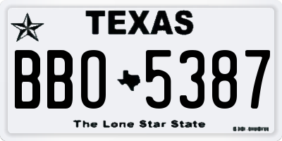 TX license plate BBO5387