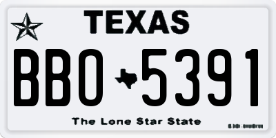 TX license plate BBO5391