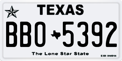 TX license plate BBO5392
