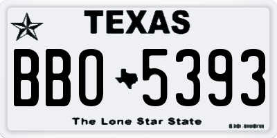 TX license plate BBO5393