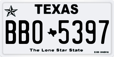 TX license plate BBO5397