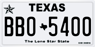 TX license plate BBO5400