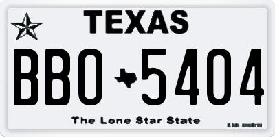 TX license plate BBO5404
