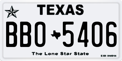 TX license plate BBO5406