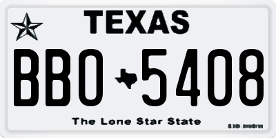 TX license plate BBO5408