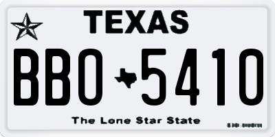 TX license plate BBO5410