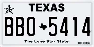 TX license plate BBO5414