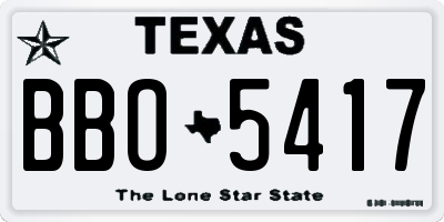 TX license plate BBO5417