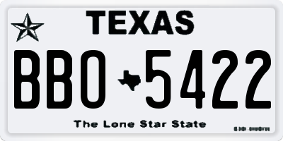 TX license plate BBO5422