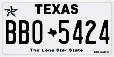TX license plate BBO5424