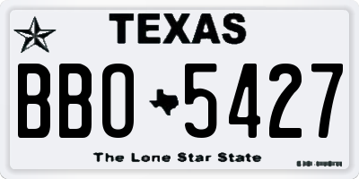 TX license plate BBO5427