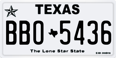 TX license plate BBO5436