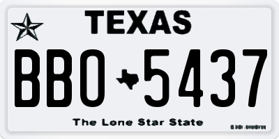 TX license plate BBO5437
