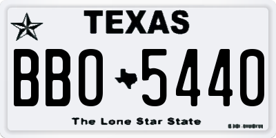 TX license plate BBO5440
