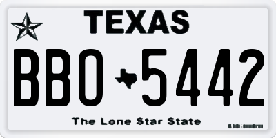 TX license plate BBO5442