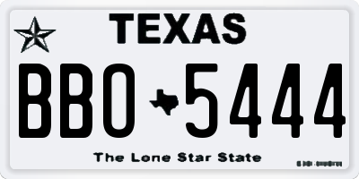TX license plate BBO5444