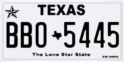 TX license plate BBO5445