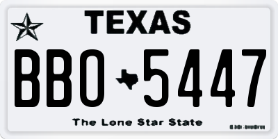 TX license plate BBO5447