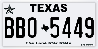 TX license plate BBO5449