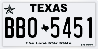 TX license plate BBO5451