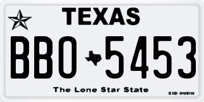 TX license plate BBO5453