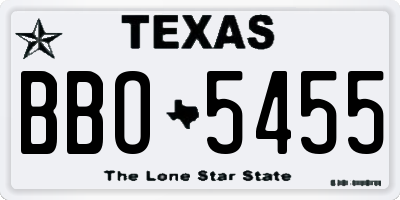 TX license plate BBO5455