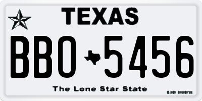 TX license plate BBO5456