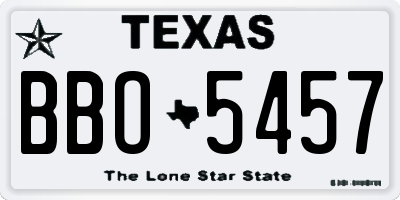 TX license plate BBO5457