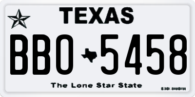 TX license plate BBO5458