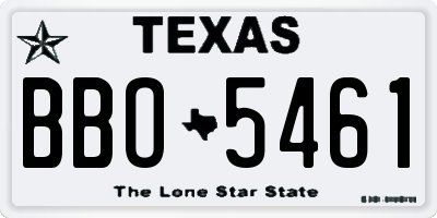 TX license plate BBO5461