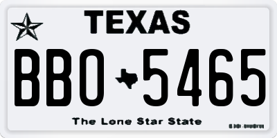 TX license plate BBO5465