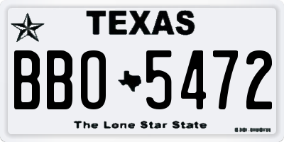 TX license plate BBO5472