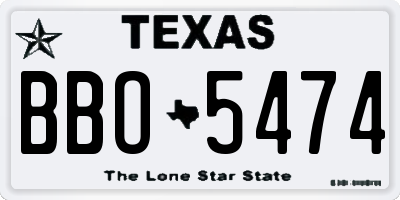 TX license plate BBO5474