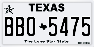 TX license plate BBO5475