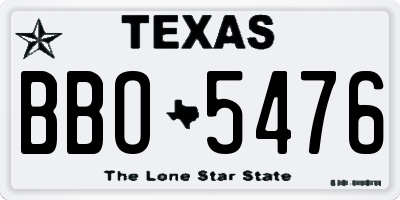 TX license plate BBO5476