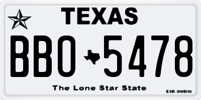 TX license plate BBO5478