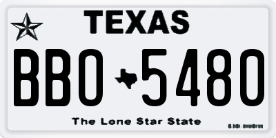 TX license plate BBO5480