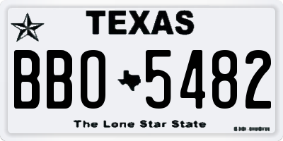 TX license plate BBO5482