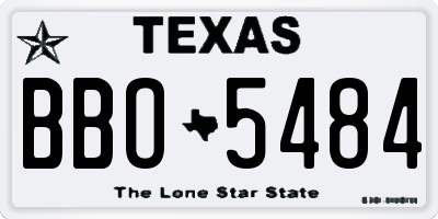 TX license plate BBO5484