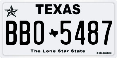 TX license plate BBO5487