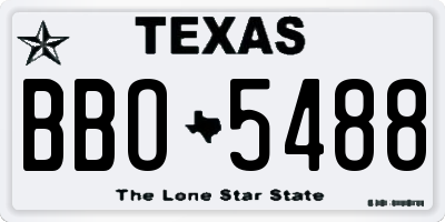 TX license plate BBO5488