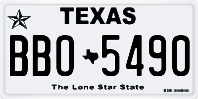 TX license plate BBO5490