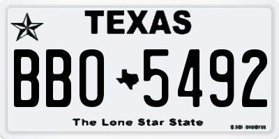 TX license plate BBO5492