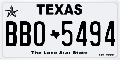 TX license plate BBO5494