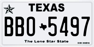 TX license plate BBO5497