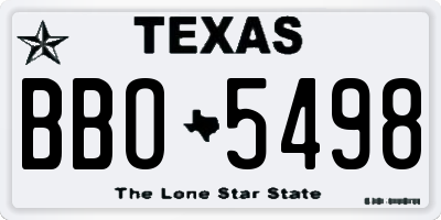 TX license plate BBO5498