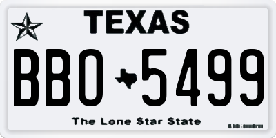 TX license plate BBO5499