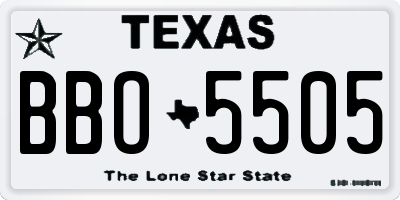 TX license plate BBO5505