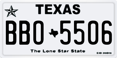 TX license plate BBO5506