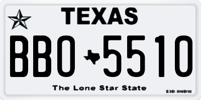 TX license plate BBO5510